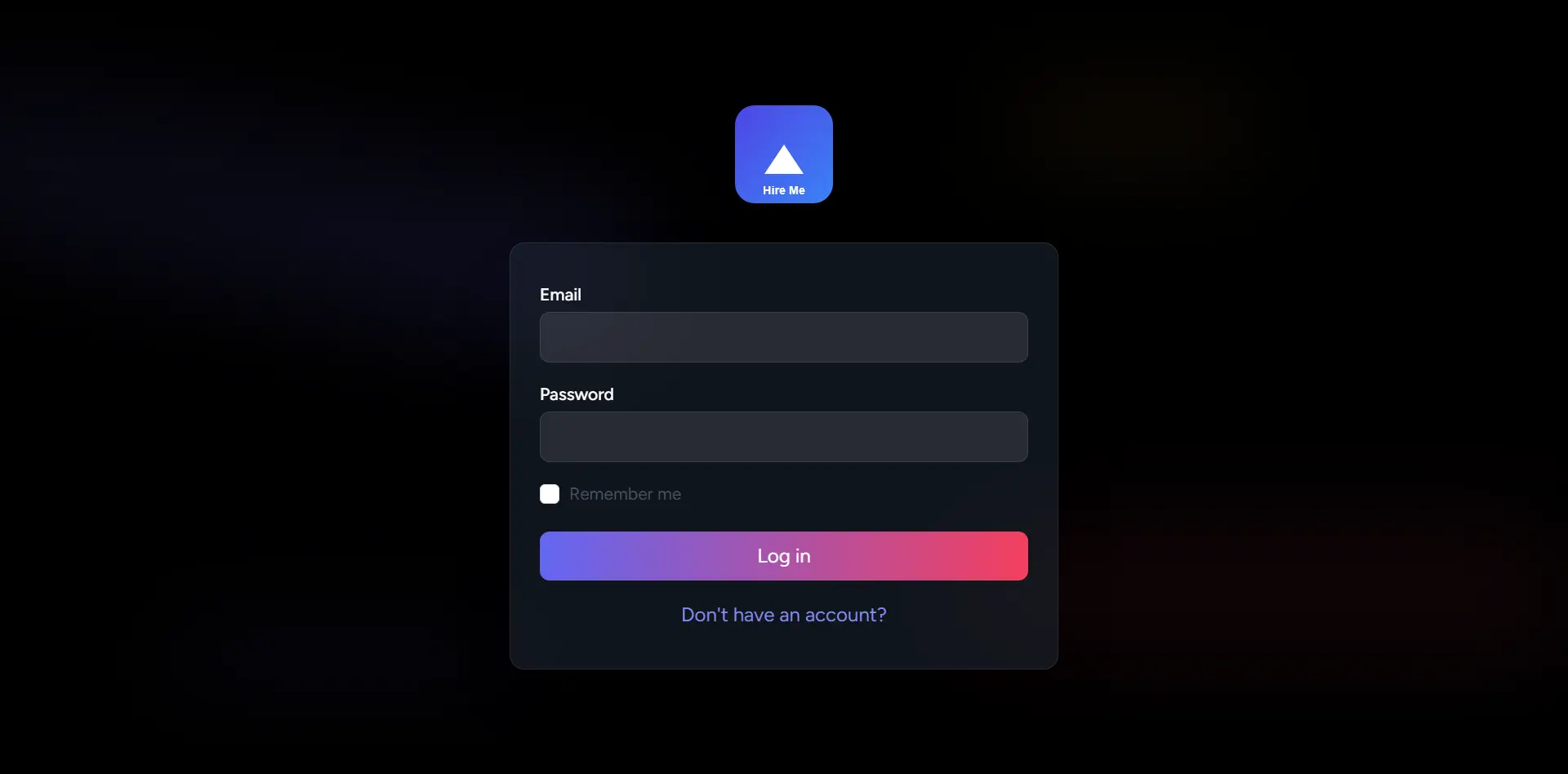 تطبيق وظائف - صفحة الدخول